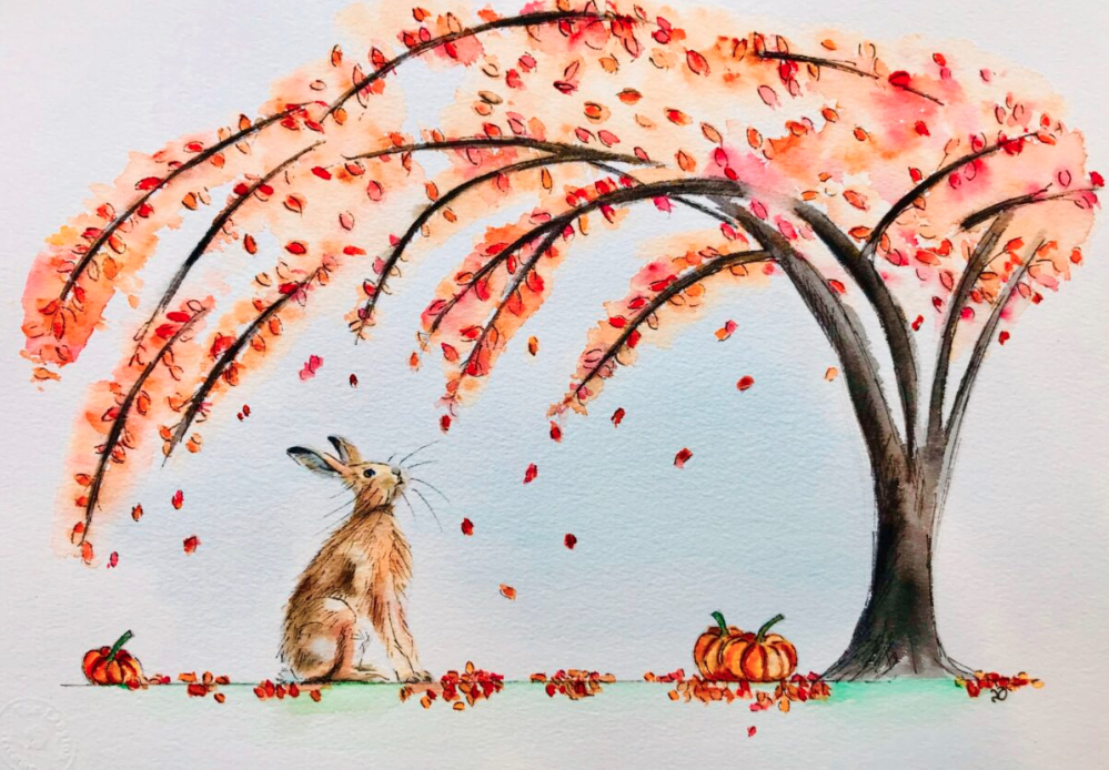 Large Autumn Hare print, £75 Vicki Davidson Art
