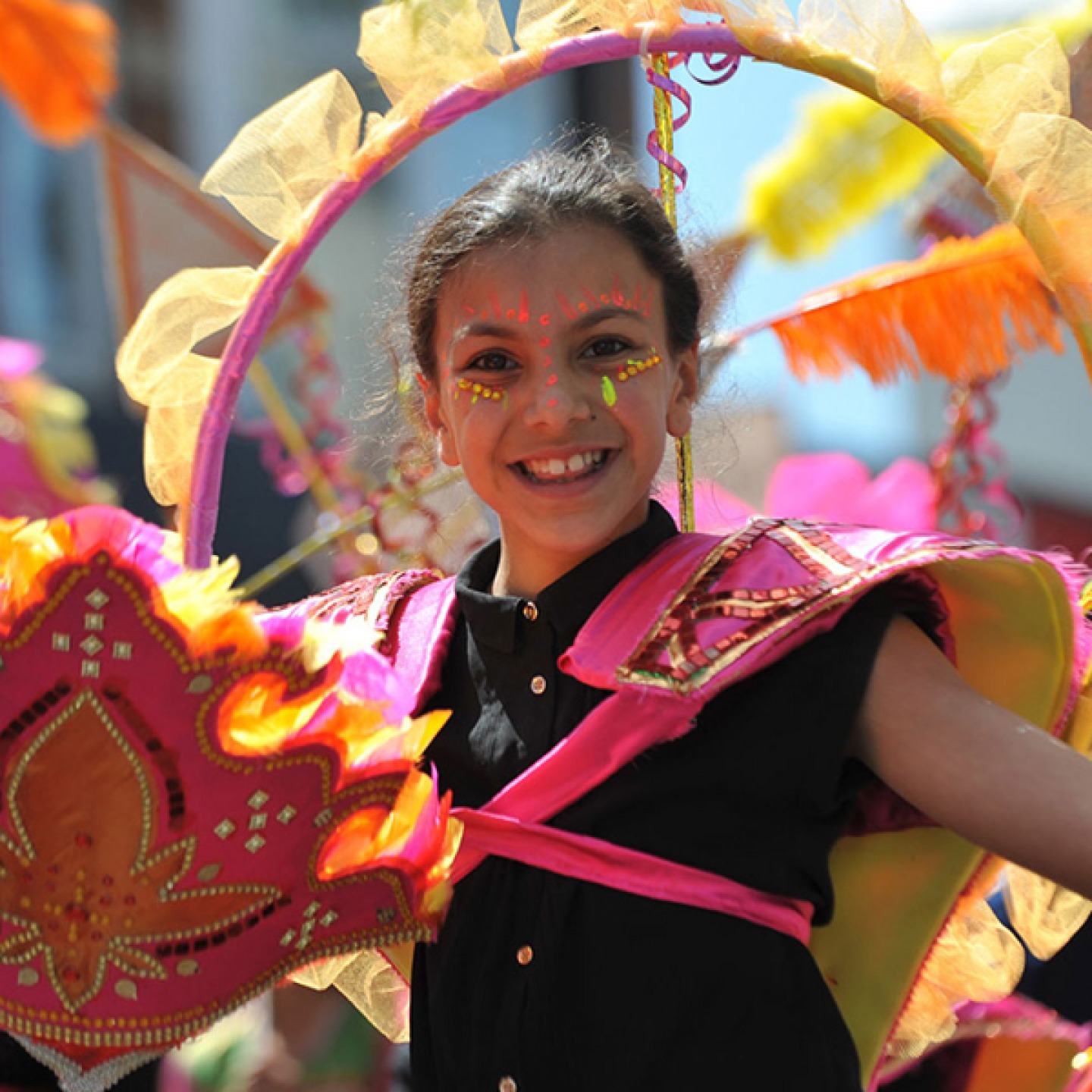 young girl in carnival wear