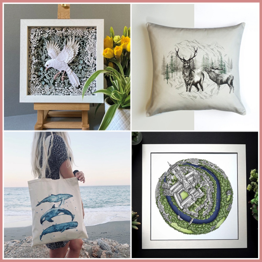 Top Left: Anna Cook Paper Art Top Right: Rhianne Sian Designs Bottom Left: Haf & Co Bottom Right: Ben Staves