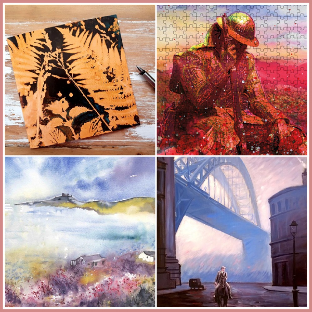 Top Left: Ord Originals Top Right: Emily Ward Art Bottom Left: Jenny Ulyatt Art Bottom Right: Sam Wood Art