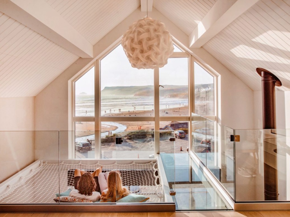 beach house window