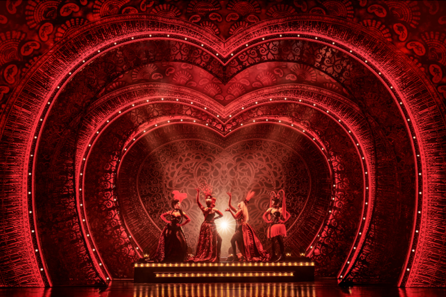 (L-R) Ellie Jane Grant as La Chocolat, Kahlia Davis as Nini, Summer Priest as Arabia and Scott Sutcliffe as Baby Doll. Photo credit – Matt Crockett