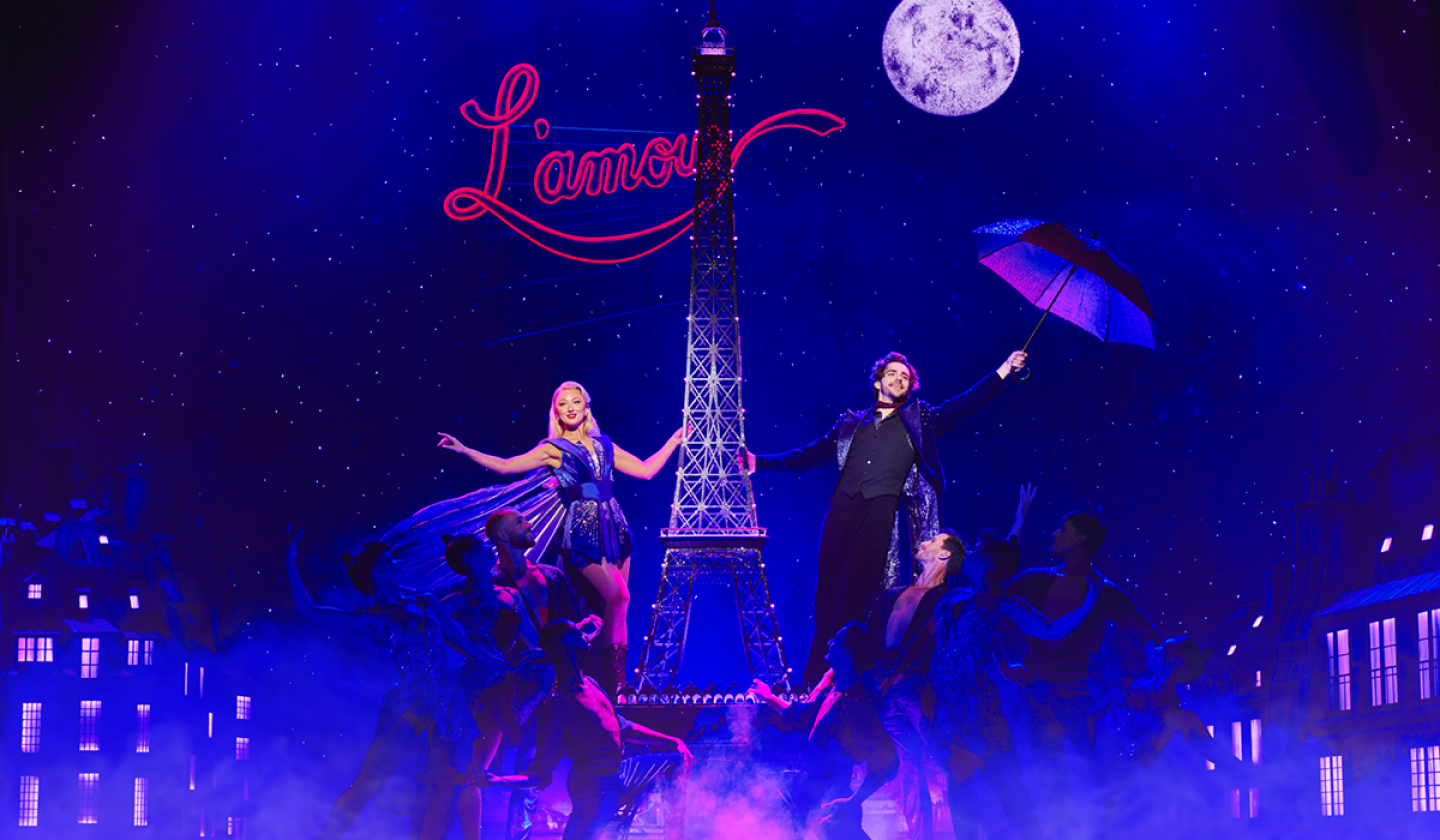 Verity Thompson as Satine and Nate Landskroner as Christian. Photo credit – Matt Crockett