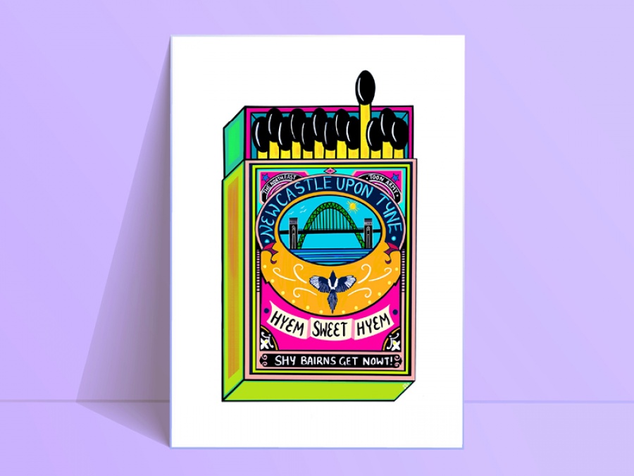 Signed Newcastle Print from Local Artist Sofia Barton