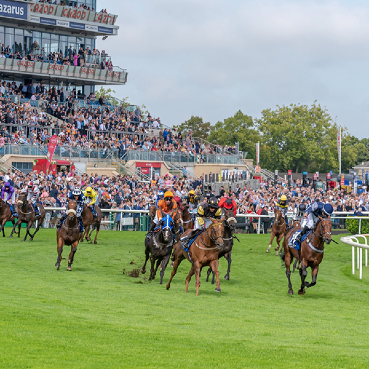 Horses racing at Doncaster Racecourse